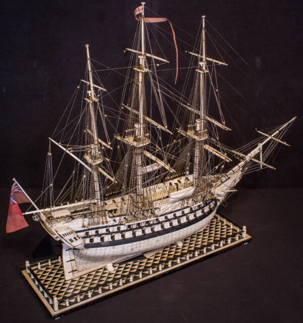 Napoleonic Prisoner of War Model of a 2nd Rate Ship of 72 Guns - Image 4
