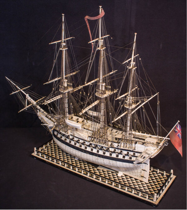 Napoleonic Prisoner of War Model of a 2nd Rate Ship of 72 Guns - Image 5
