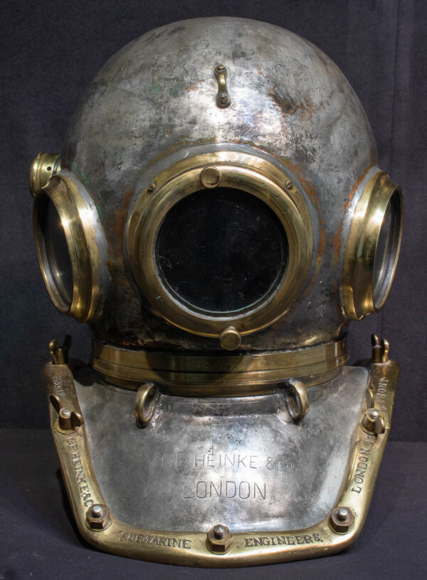 Period Style Three Light, 12 Bolt C.E. Heinke Dive Helmet