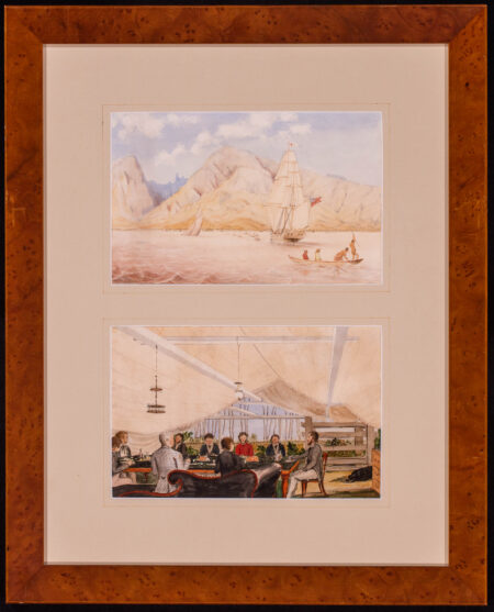 A Wonderful Collection of Seven Paintings of Tahiti by Royal Naval Officer SR Lock