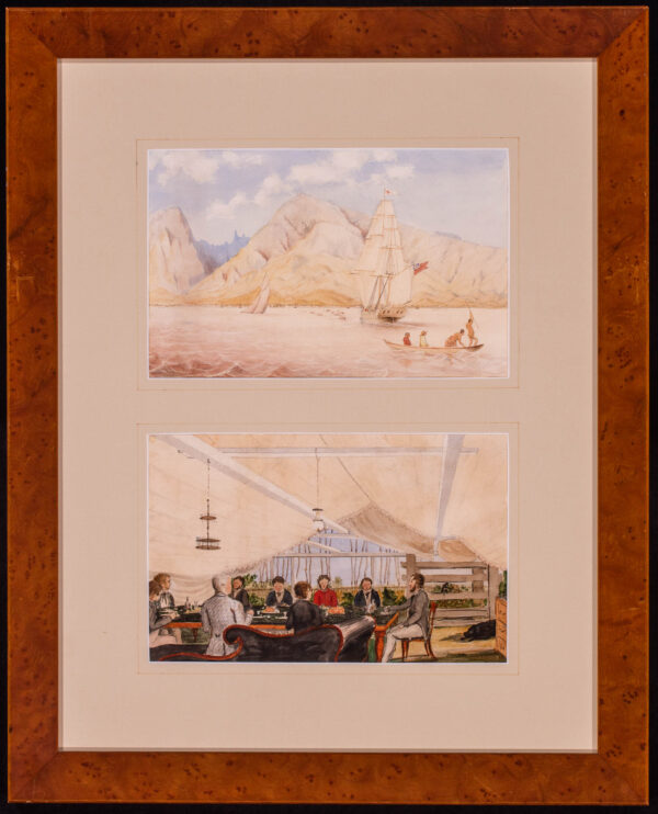 A Wonderful Collection of Seven Paintings of Tahiti by Royal Naval Officer SR Lock