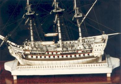 Napoleonic Prisoner of War Model of a Man-O-War