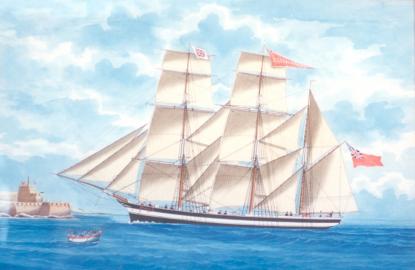 Bark ELIZABETH & CATHERINE Entering Malta Habor