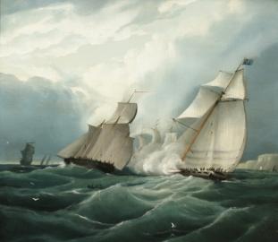 An English Cutter Giving Chase to a Smuggler