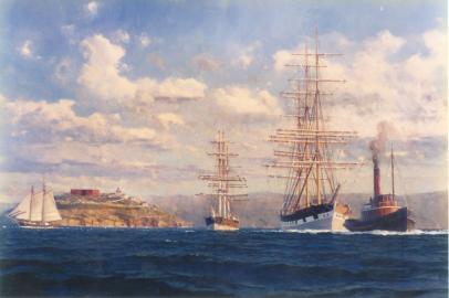BALCLUTHA Towing Out of San Francisco, 1887