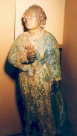 Carved Ship's Figurehead of American Woman with Bouquet of Flowers