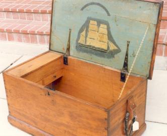 Painted Lid Sea Chest