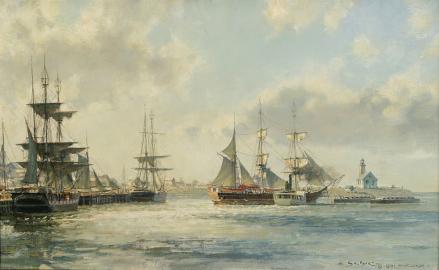 Bark NAUTILUS Entering a Camel, Nantucket