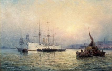 The Steam Frigate U.S.S. CHICAGO Off Gravesend