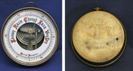 Aneroid Barometer - 1st Prize Yachting Trophy Won By SENTINEL, Quincy Yacht Club, July 26, 1906