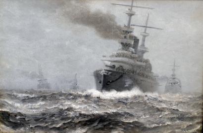 Armored Cruiser NEW YORK Leads Convoy Home
