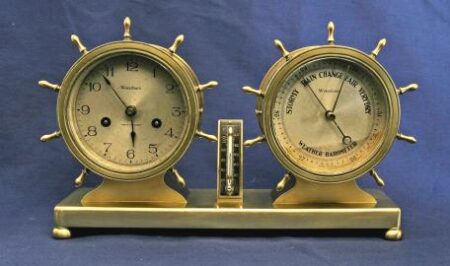 American Waterbury Ship's Clock and Barometer