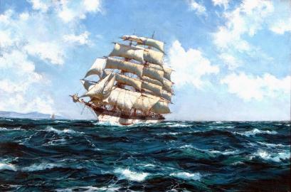 American Windjammer Under Full Sail