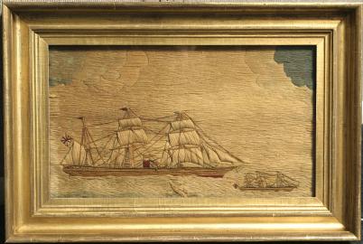 Sailors Woolwork  With Two Ships