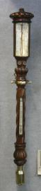 Gimbeled Ship's Carved Rosewood Twist Barometer