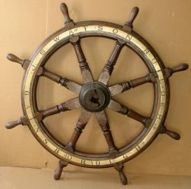 Rare Wood Hub Sailing Ship Wheel