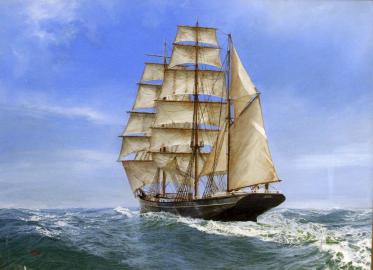 The Bark HESPER Sailing Away