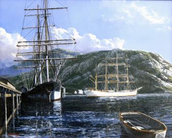Ships In San Francisco Harbor Bare Masted