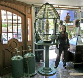 Chance Brothers Fresnel Lighthouse Lens With Kerosene Burner and Tanks