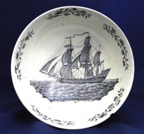 Liverpool Pottery Bowl With Marine Scenes
