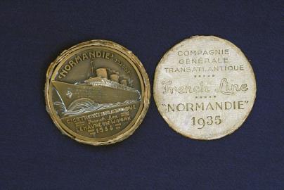 Original Bronze Normandie Launching Medal With Case