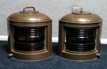 Pair Of Brass Port and Starboard Ship Running Lights