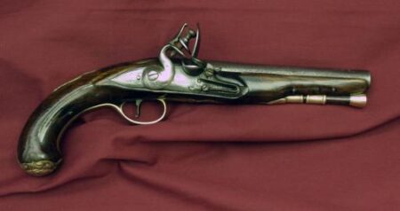 Flintlock Brass-Mounted Pistol by W. Ward