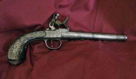 Flintlock Box-Lock Pistol by Bunney of Birmingham London