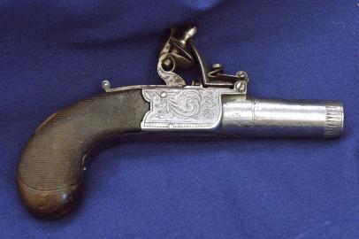 Flintlock Box-Lock Pocket Pistol by Davidson of Newcastle