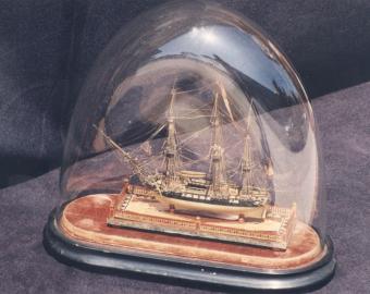 Napoleonic Boxwood Prisoner Of War Modelin Dome Case