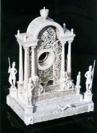 Automated Napoleonic Prisoner Of War Bone Spinning Jennie and Clock Tower With Figures