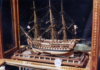 Miniture Prisoner Of War Boxwood Model -British Warship WARRIOR