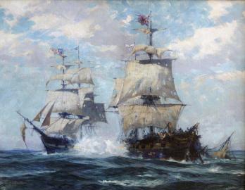 U.S.S. UNITED STATES Bombards H.M.S. MACEDONIAN