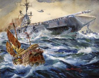 U.S.S. YORKTOWN in Rough Seas