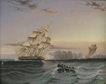 American Frigate Against a French Privateer