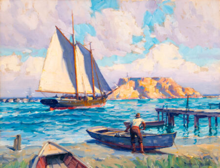 Schooner Passing Dead Man's Island San Pedro