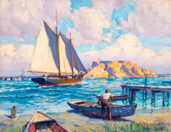 Schooner Passing Dead Man's Island San Pedro