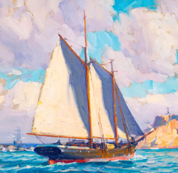 Schooner Passing Dead Man's Island San Pedro - Image 4