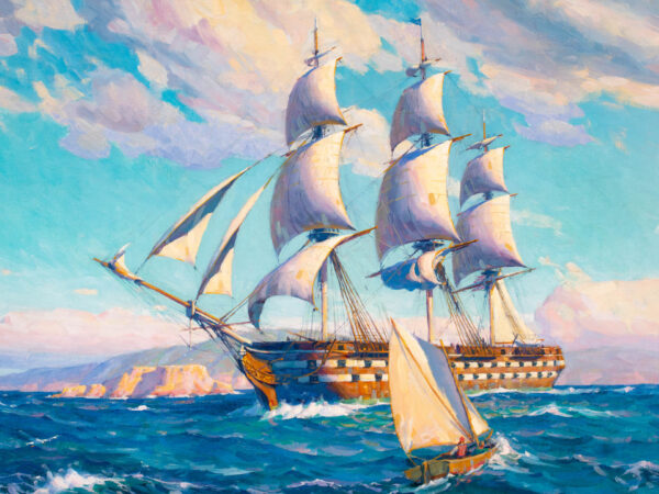 The USS OHIO Leaving San Pedro, 1849 - Image 3