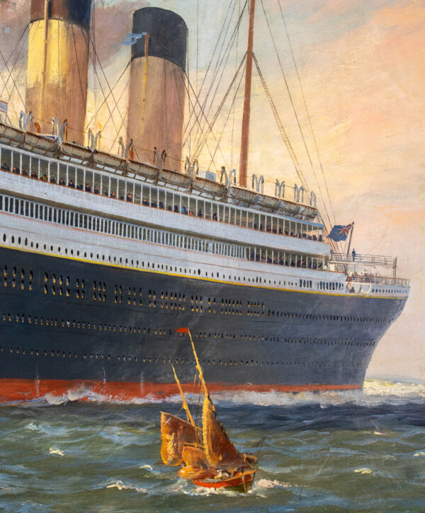 TITANIC and OLYMPIC Original Advertising Illustration White Star Line, Liverpool, 1911 - Image 3