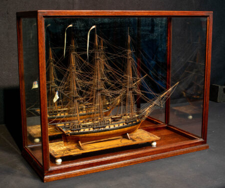 Napoleonic Prisoner Of War Boxwood Model of a British Naval Frigate of 54 Guns