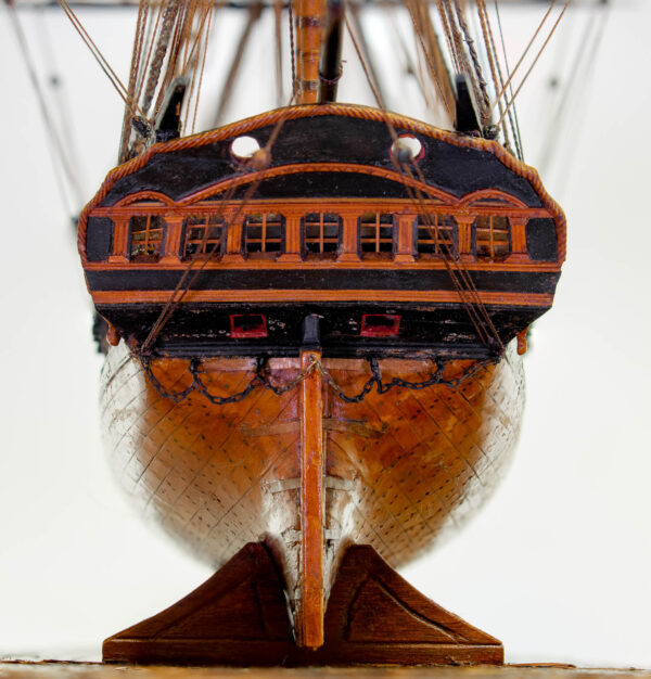 Napoleonic Prisoner Of War Boxwood Model of a British Naval Frigate of 54 Guns - Image 9