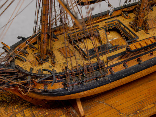 Napoleonic Prisoner Of War Boxwood Model of a British Naval Frigate of 54 Guns - Image 7