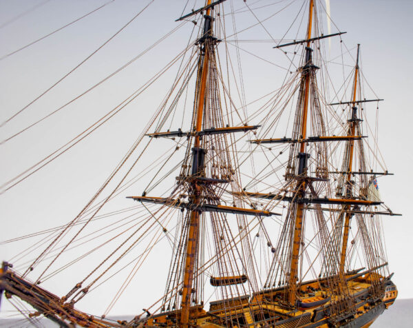 Napoleonic Prisoner Of War Boxwood Model of a British Naval Frigate of 54 Guns - Image 5