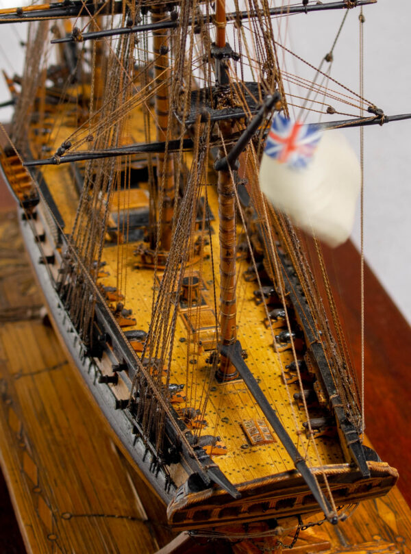 Napoleonic Prisoner Of War Boxwood Model of a British Naval Frigate of 54 Guns - Image 11