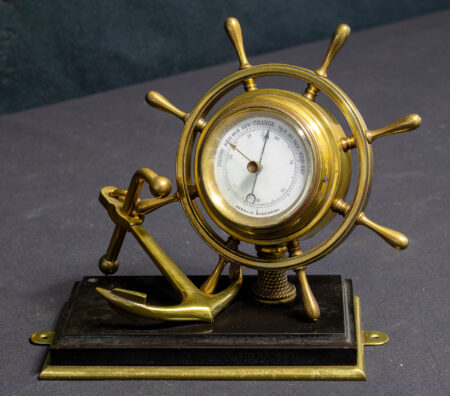 Anchor and Ships Wheel Aneroid Desk Barometer