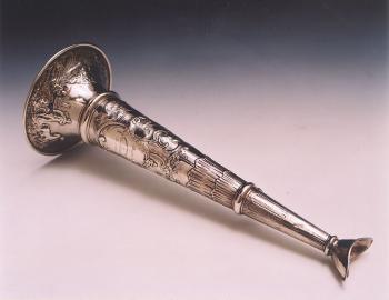 Silver Speaking Trumpet -Presented to J. Gordon Bennett, Jr. 1861