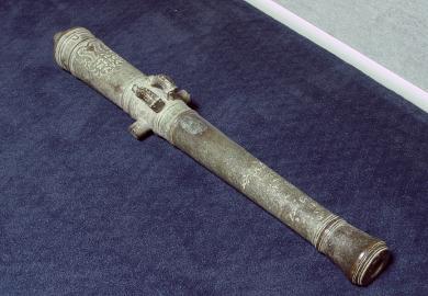 French 42 Inch Bronze Dolphin Handle Cannon