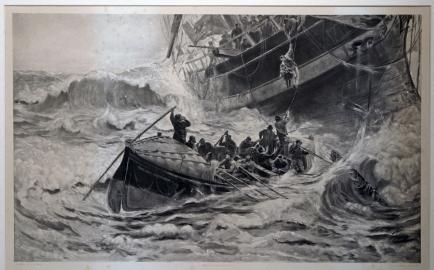Woman And Children First, Photogravure of a Painting by T.M. Hemy