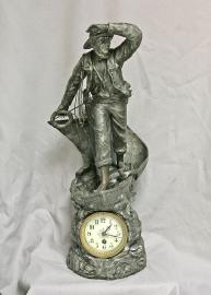Secours French Statue The Rescuer with Clock